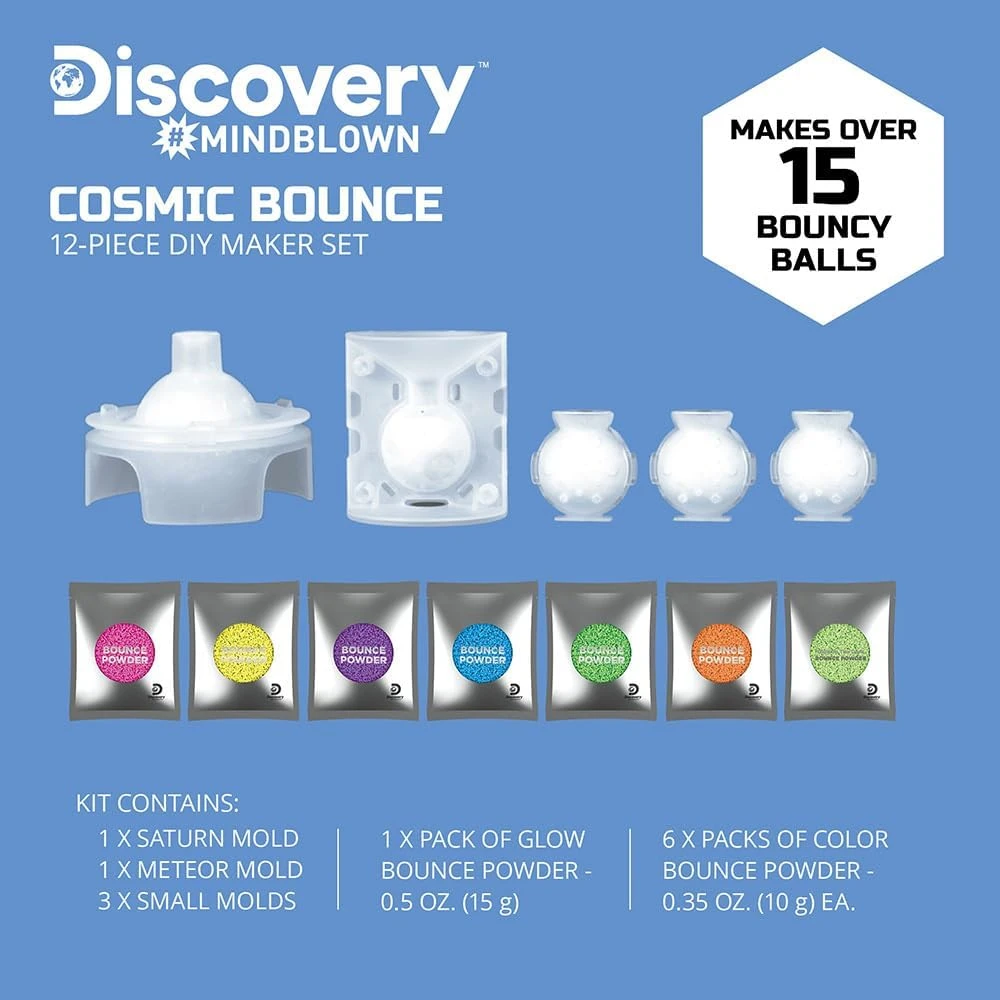 Discovery Toy Diy Cosmic Bounce Glow In The Dark 12 Pc Set