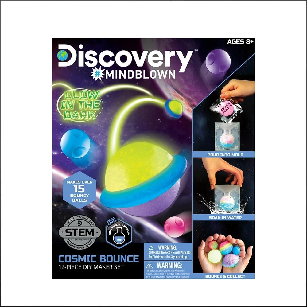Discovery Toy Diy Cosmic Bounce Glow In The Dark 12 Pc Set