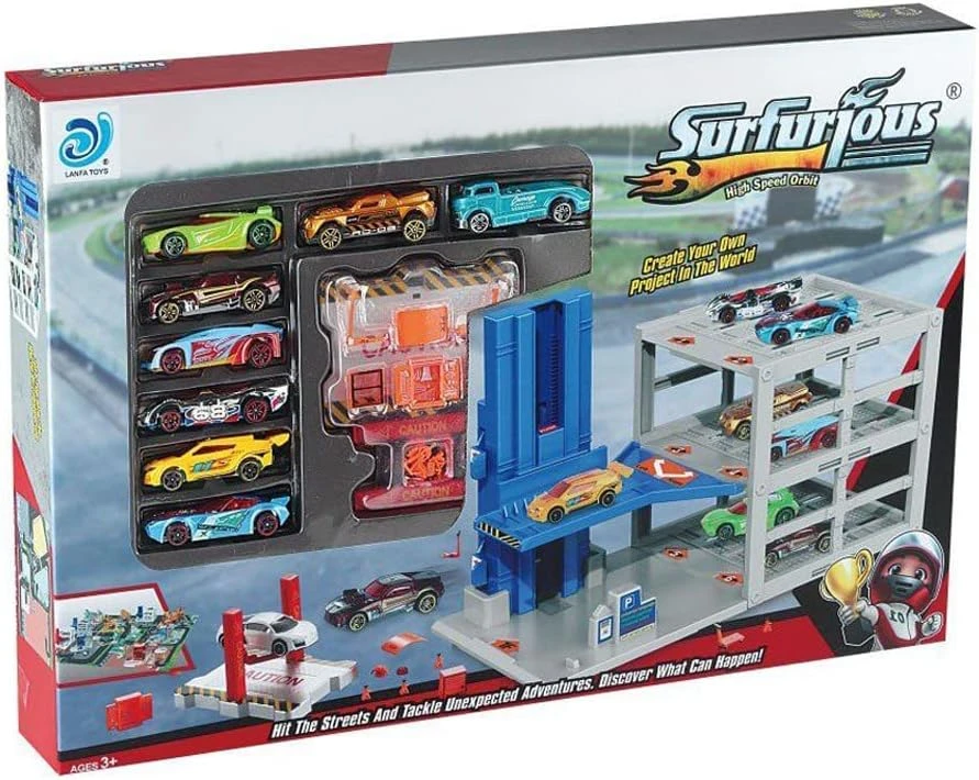 Lovely Baby Elevating Racing Car Parking Set
