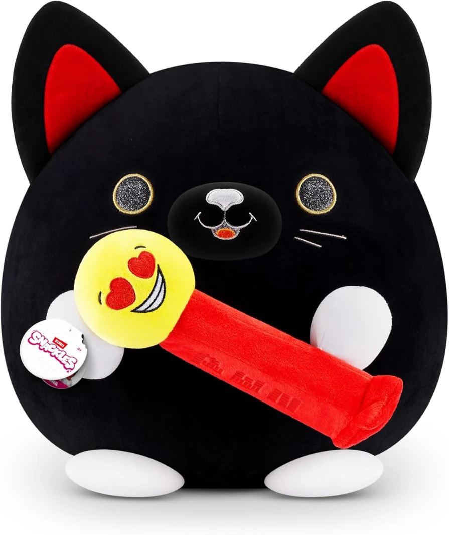 Snackles Luna The Black Cat Holding Plush Pez