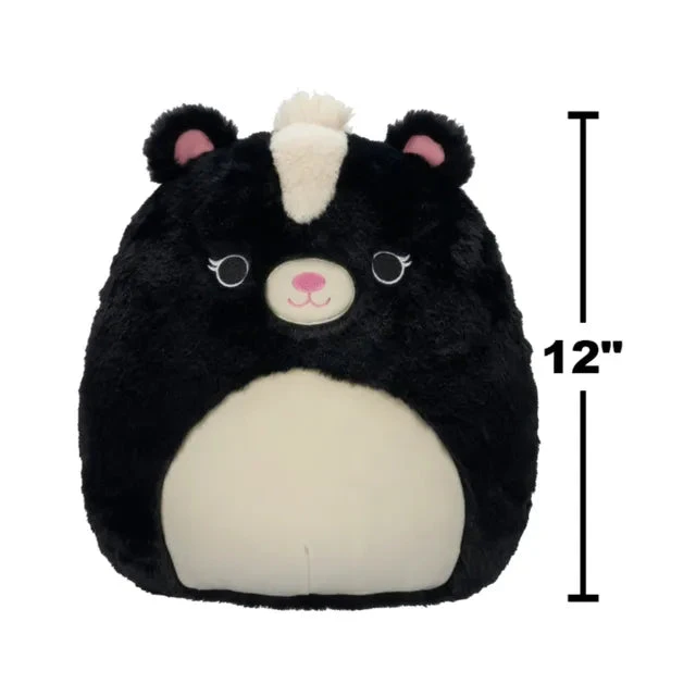 Squishmallows Med Plush 12 Fuzzamallows Selma Blk Wht Skunk