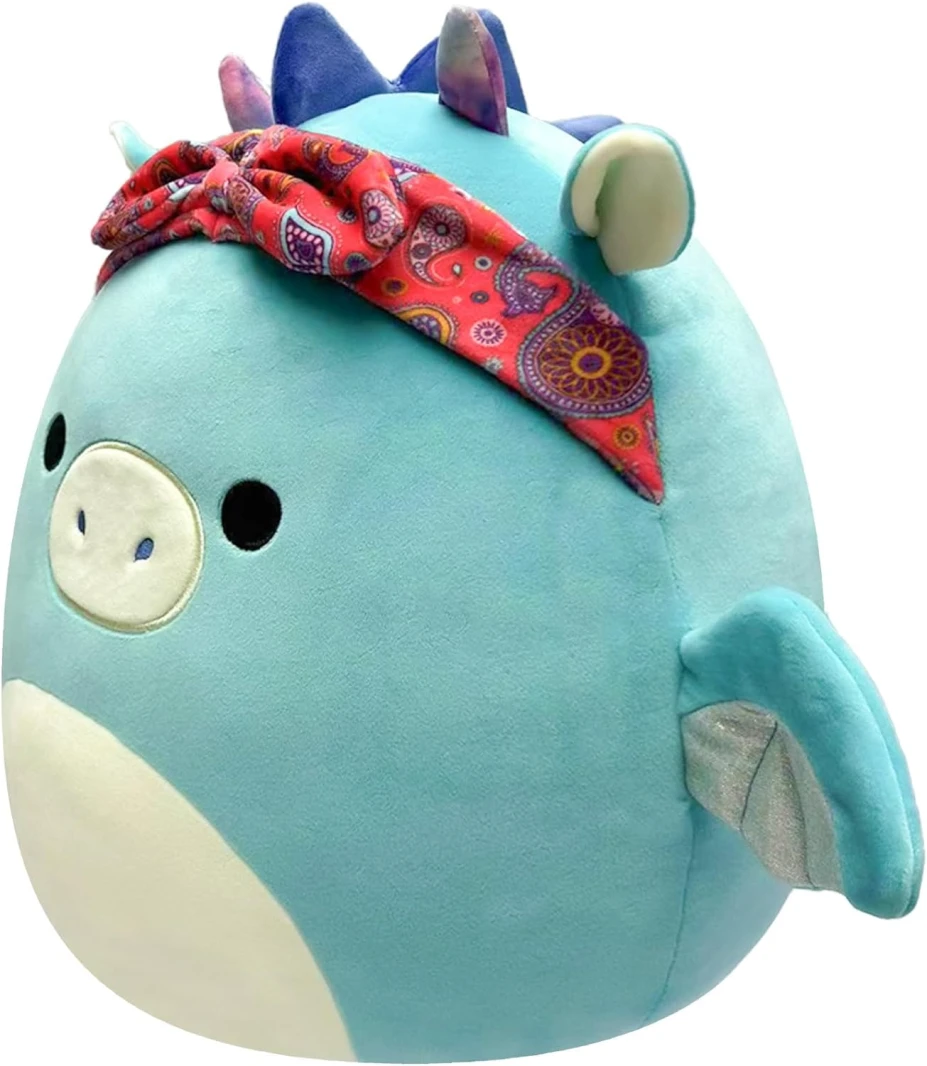 Squishmallows Little Plush Tatiana Dark Dragon With Bandana