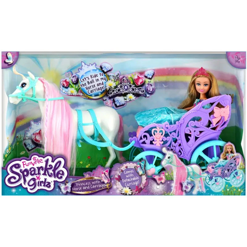 Sparkle Girlz - Dolls Playset - Dolls & Carriege