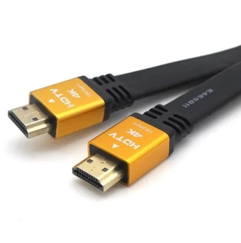 Flat High Quality High Speed Flat 4K HDMI 2.0 Cable 15m Gold