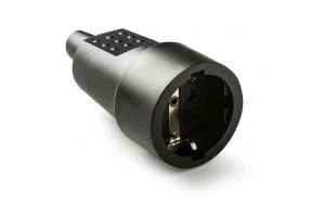 FA2104 - Mob. Black Socket-outlet Rubber (2P+E)16A