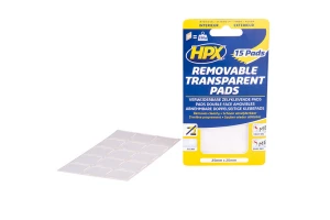 HPX-Double Sided removable pads 15 pc -25mm *25mm clear