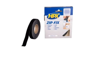 HPX-Zip fix tape (loop) - Black 20 mm x 5 m