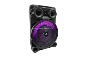 KTS Speaker KTS-1566 wireless 8 inch portable speaker, RGB Colorful Light, Karaoke party BT speaker wired Mic