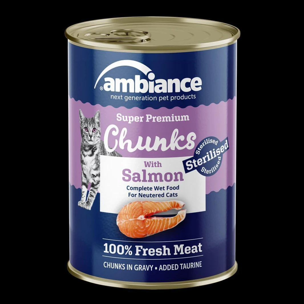 Ambiance Super Premium Chunks with Salmon – Sterilized Cat Food