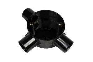 20 mm Three Way circular Box Black