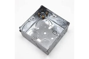 7cm x 14cm GI Box, 4.7 cm depth, 1.1mm thickness, adjustable lug, brass Earth Terminal Black