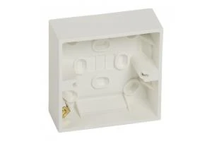 One Gang Flush Square mounting Box, 4.4 cm depth (8 x 20mm) Inlets White