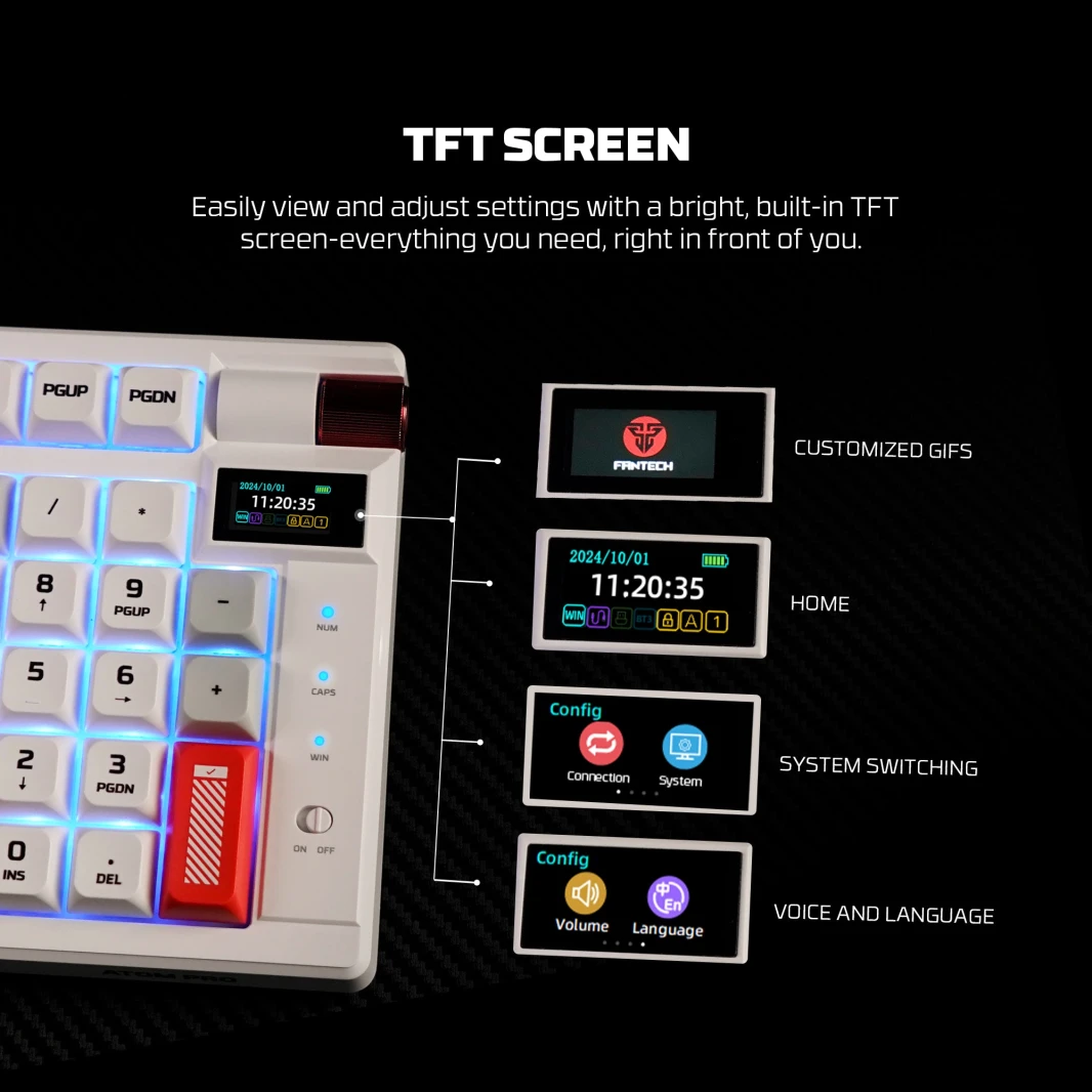 FANTECH MK918 ATOM PRO97 WIRELESS MECHANICAL GAMING KEYBOARD WHITE