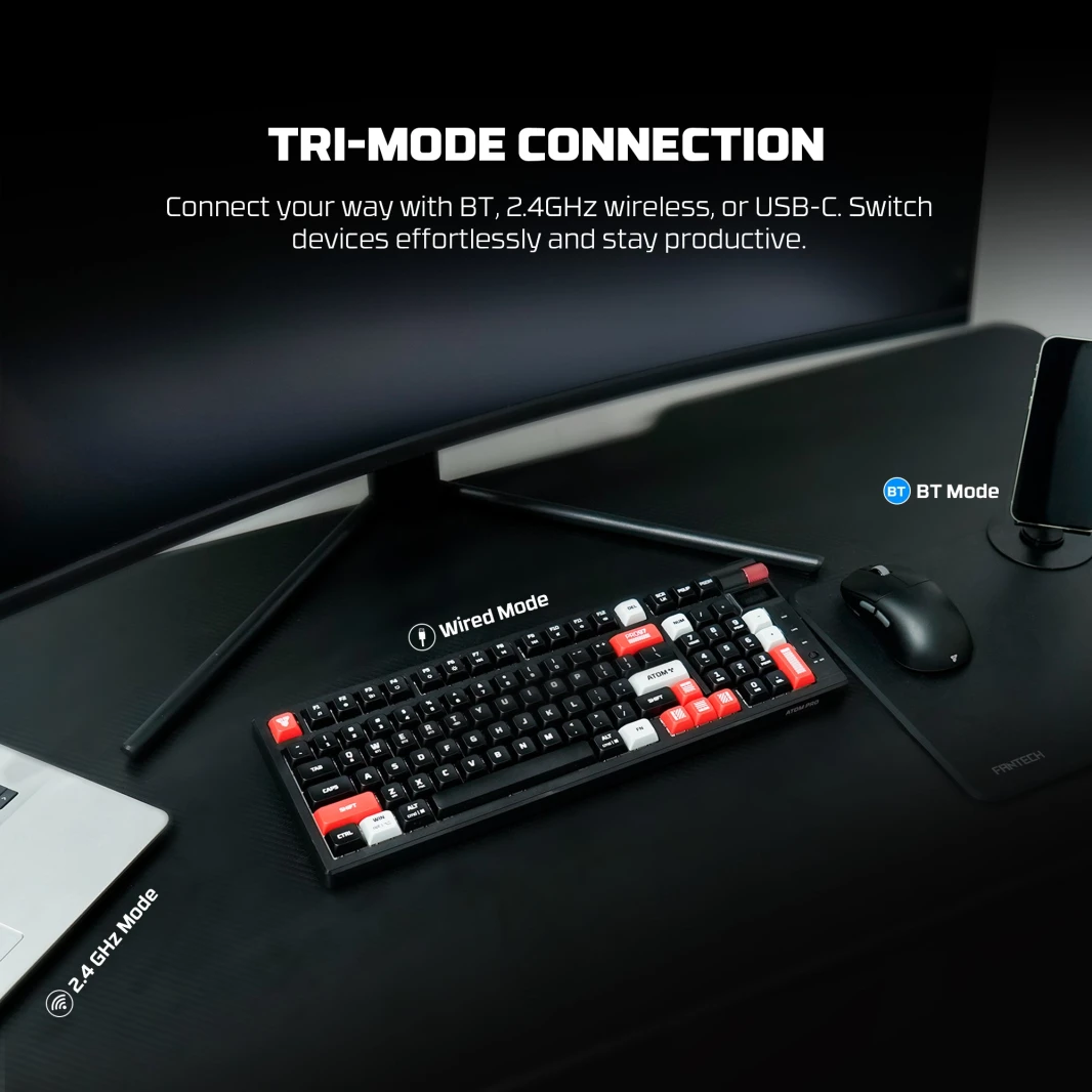 FANTECH MK918 ATOM PRO97 WIRELESS MECHANICAL GAMING KEYBOARD WHITE