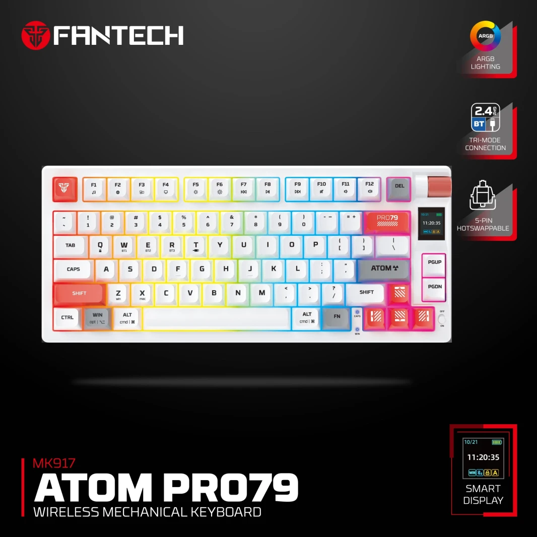 Fantech Mk917 Atom Pro79 اللوحة الميكانيكية اللاسلكية لوحة مفاتيح