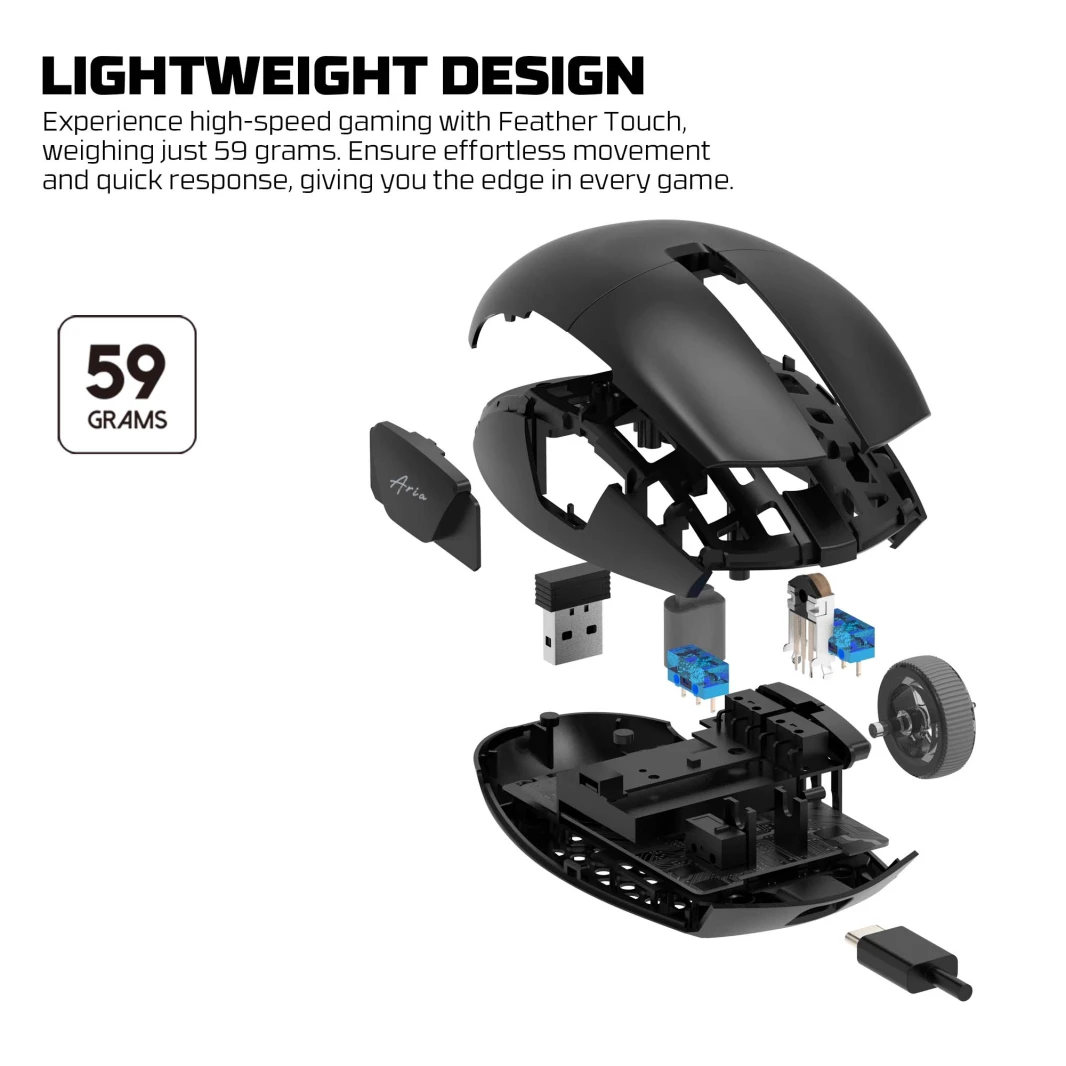 FANTECH ARIA XD7E WIRELESS GAMING MOUSE - BLACK