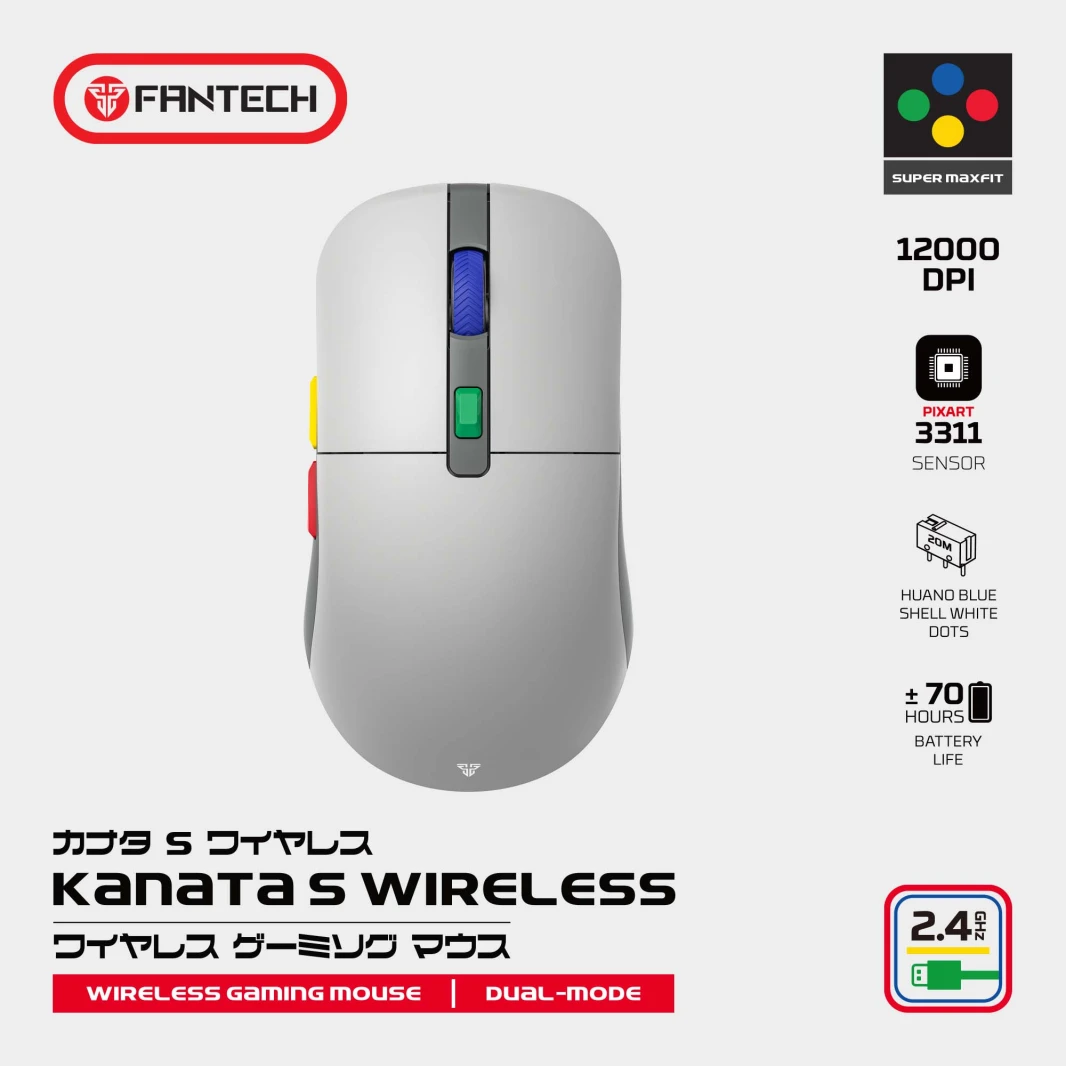 Fantech Kanata S WG9S Super Maxfit Wireless Gaming Mouse - اتصال Dual Mode
