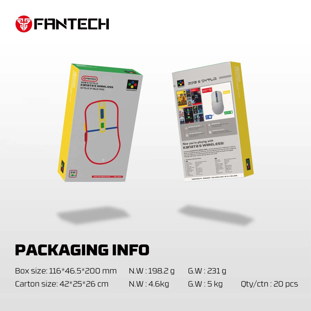 Fantech Kanata S WG9S Super Maxfit Wireless Gaming Mouse - اتصال Dual Mode