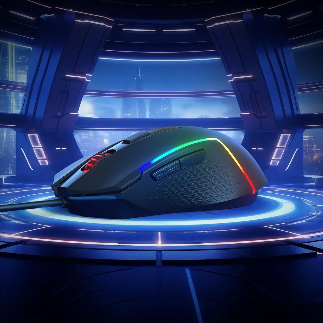 Redragon M616 RGB Gaming Mouse ، 10000 dpi الماوس البصري سلكي مع 6 أزرار قابلة للبرمجة و 8 أوضاع خلفية ، يدعم البرامج DIY Keybinds
