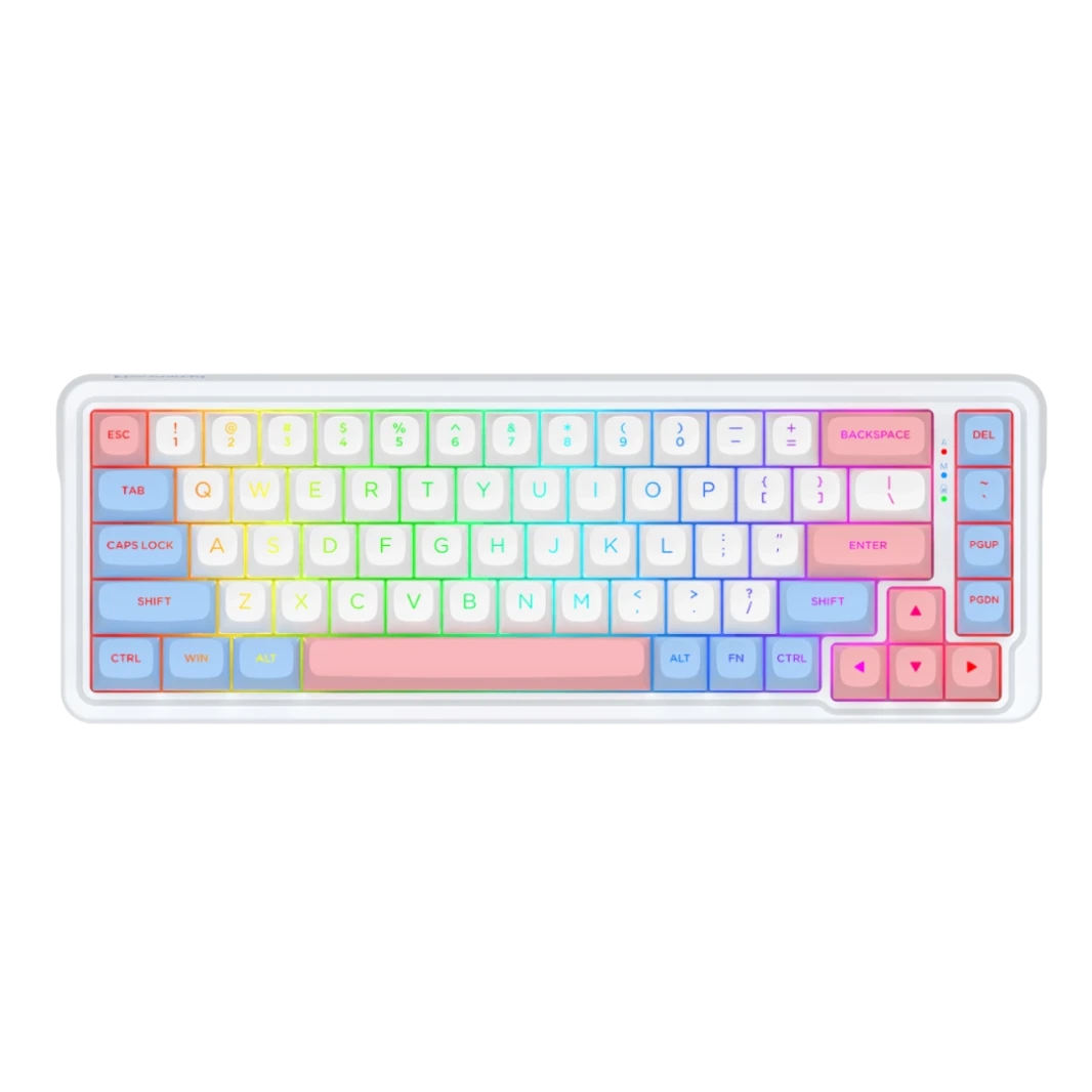 Redragon K709 PRO 65% Wireless Gasket RGB Gaming Keyboard, 68 Keys Hot-Swap Compact Mechanical Keyboard w/Free-Mod Socket, 5-Layer Noise Dampening & Round PBT Keycaps, Quiet Custom Linear Switch