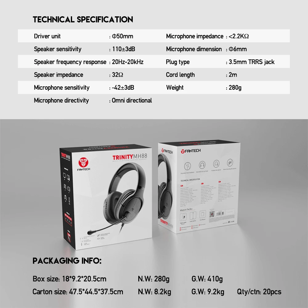 Fantech Trinity MH88 Multi Platform Gaming Headset