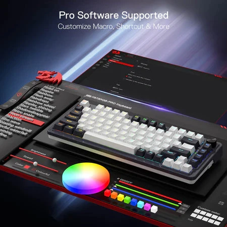Redragon K673 Pro 75 ٪ اللوحة اللاسلكية RGB RGB