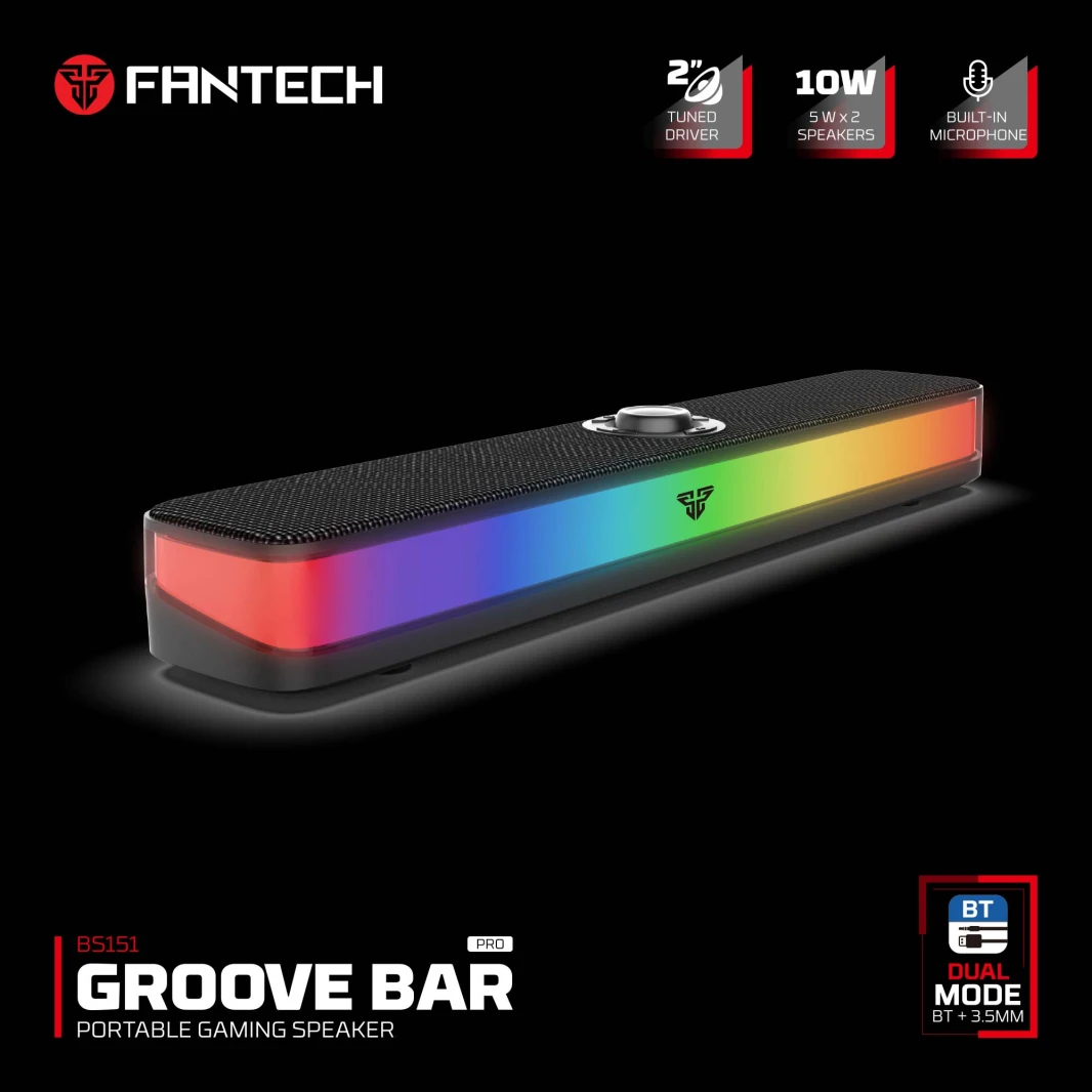 Fantech BS151 Bluetooth 5.3 الوضع المزدوج المحمول المدمج في مكبر صوت ألعاب الميكروفون