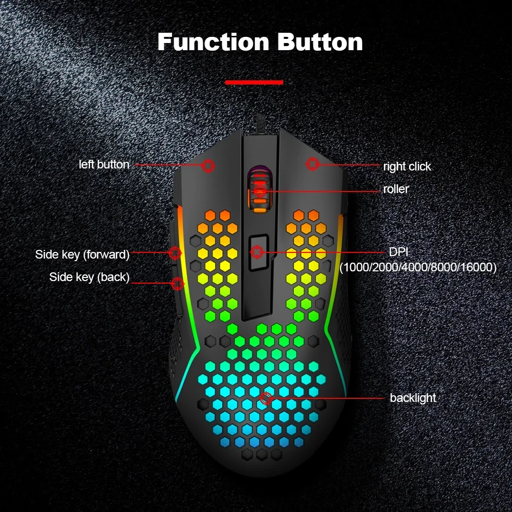 Redragon M987P-K Reping Elite Lightweight RGB Gaming Mouse