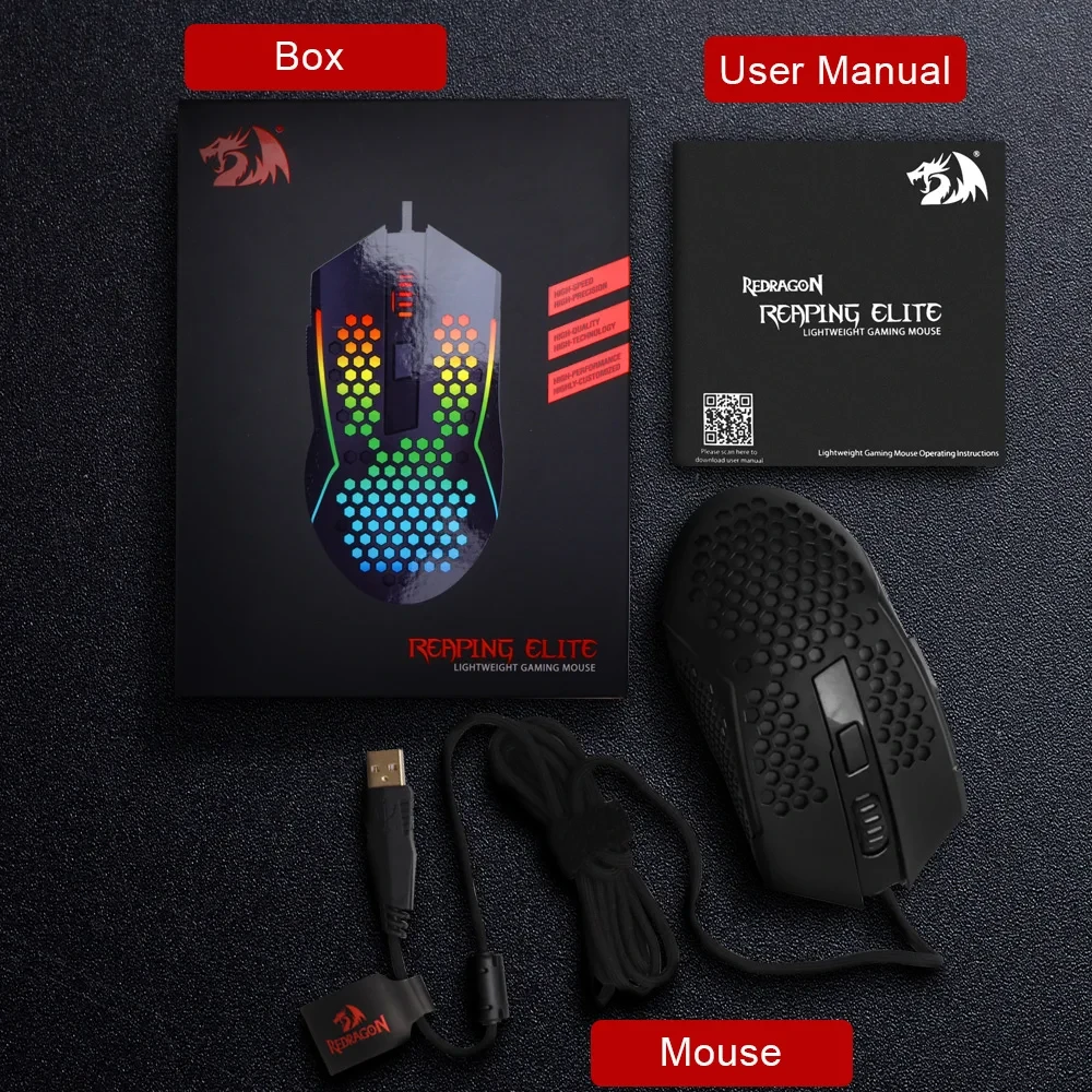 Redragon M987P-K Reping Elite Lightweight RGB Gaming Mouse