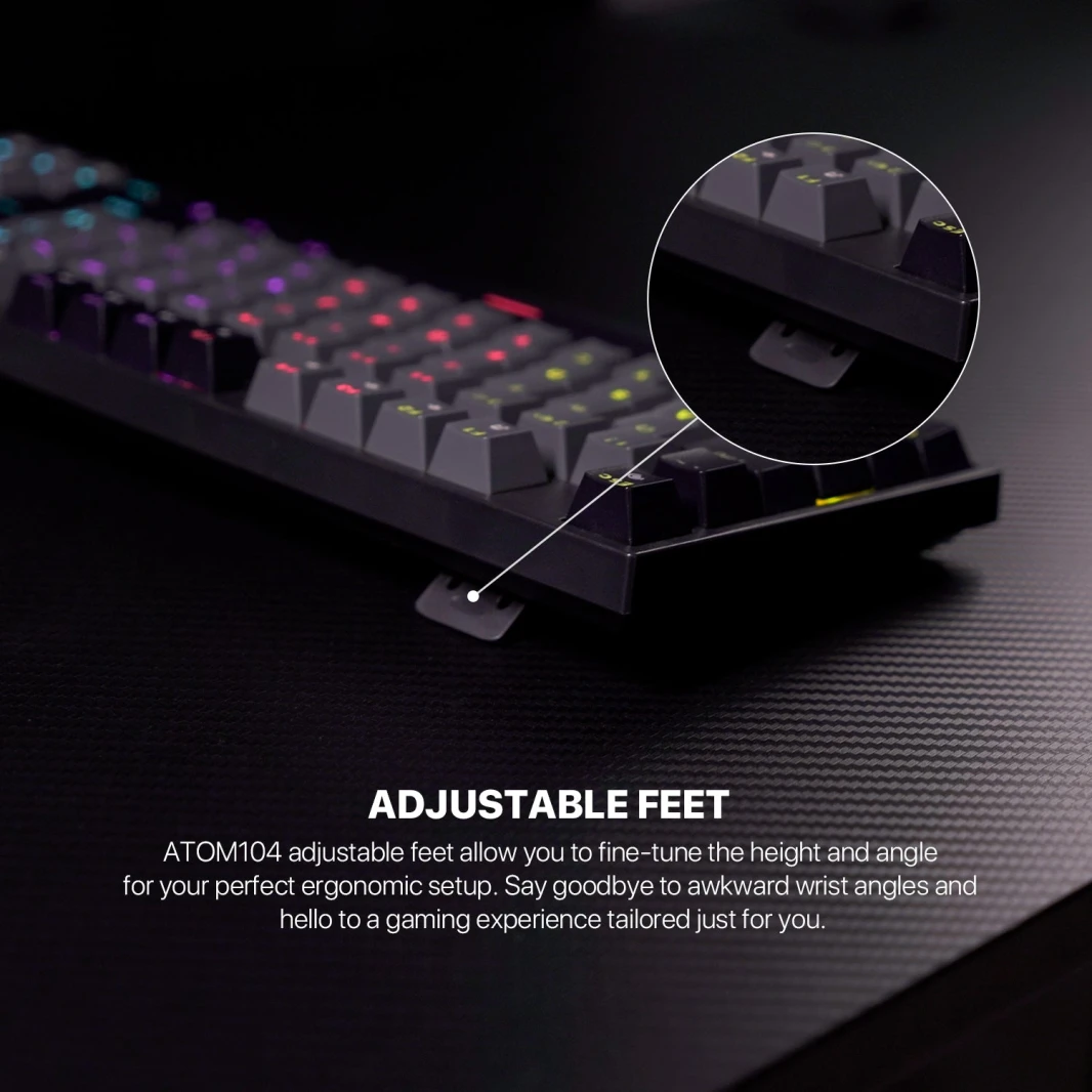 Fantech Atom TKL MK886V2 104Keycaps Keycaps لوحة المفاتيح الميكانيكية