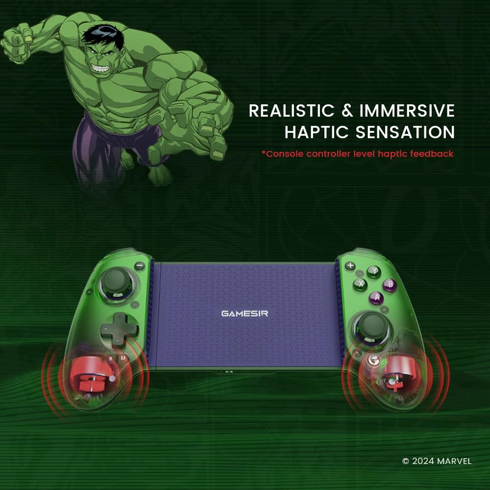 Gamesir G8 Plus وحدة تحكم لعبة Bluetooth Mobile Game لـ Switch & IOS & Android & Tablets و Wireless Gamepad - Hall Effect Boysticks & Triggers مناسبة لـ PlayStation و Steam Link و PubG Mobile و Call of Duty (G8 Plus Hulk Edition)