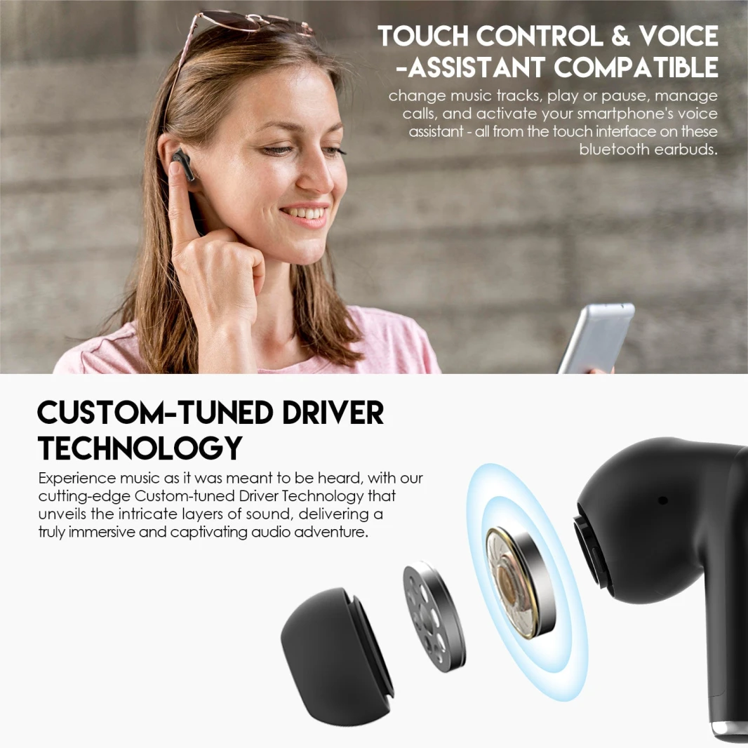 Fantech TWS Bluetooth Wireless Groove Buds+ TX2 Microphone في Microphone