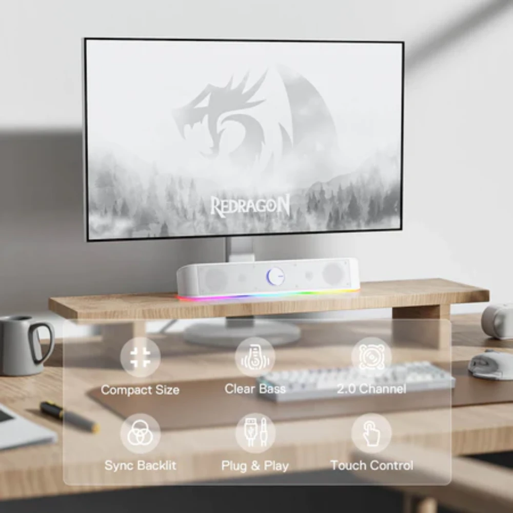Redragon GS560 Adiemus Gaming Speaker | أبيض
