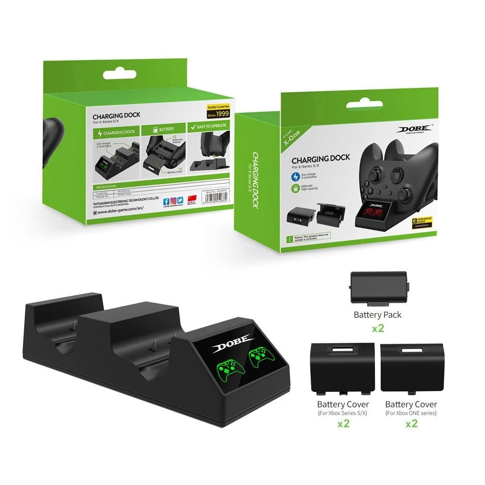DOBE شحن Dock Xbox Series Stick Xbox One مع 2 بطارية Tyx-1817x