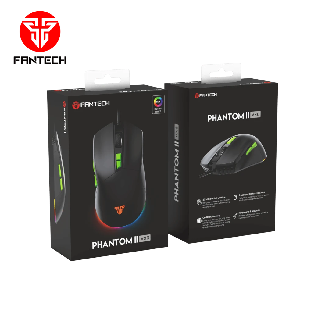 Fantech Phantom II VX6 Neon Macro Gaming Mouse