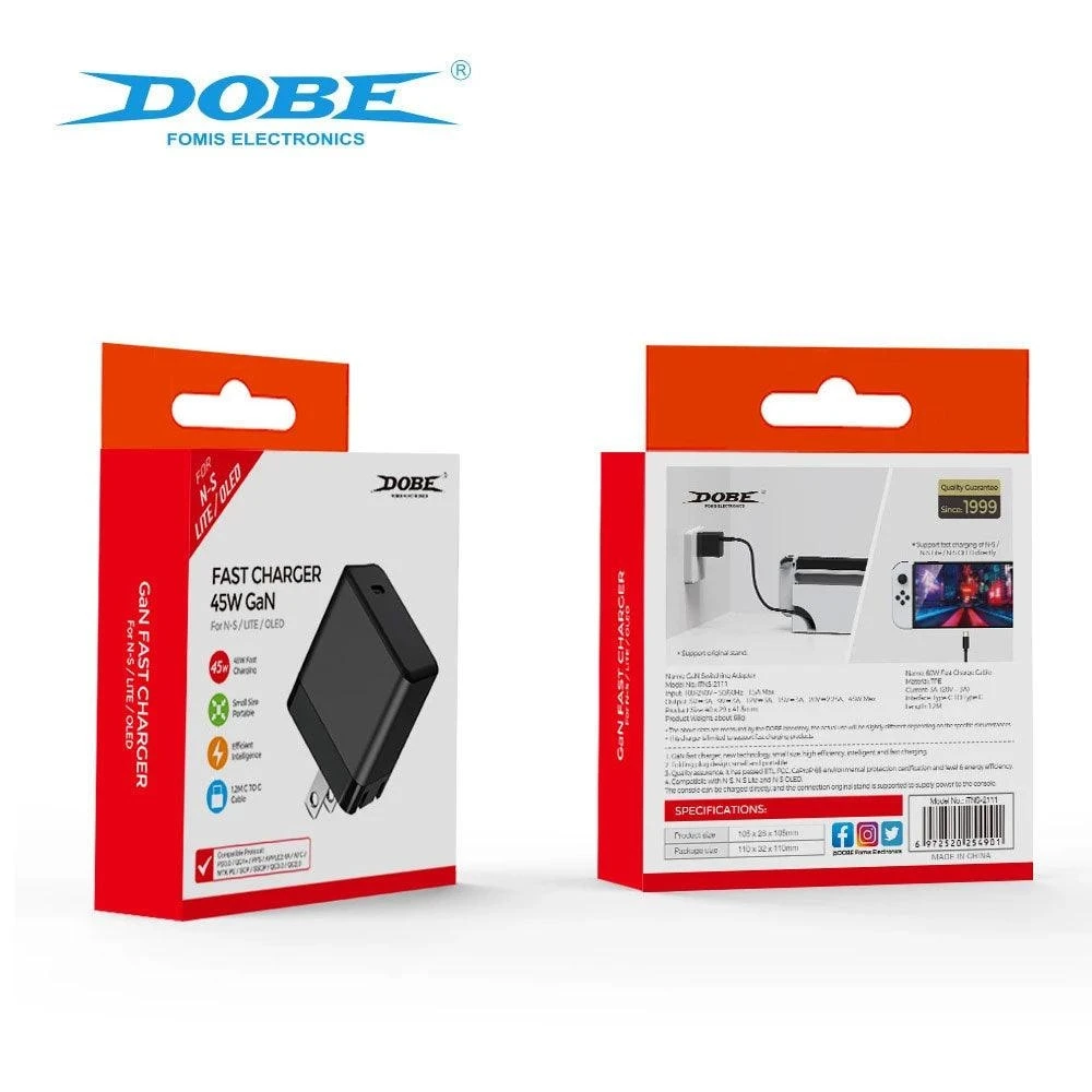 DOBE ITNS-2111 Fast Charger 45W GAN لـ N-S/Lite/OLED