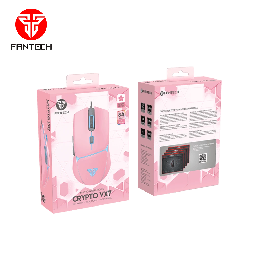 FANTECH CRYPTO VX7 SAKURA EDITION MACRO GAMING MOUSE