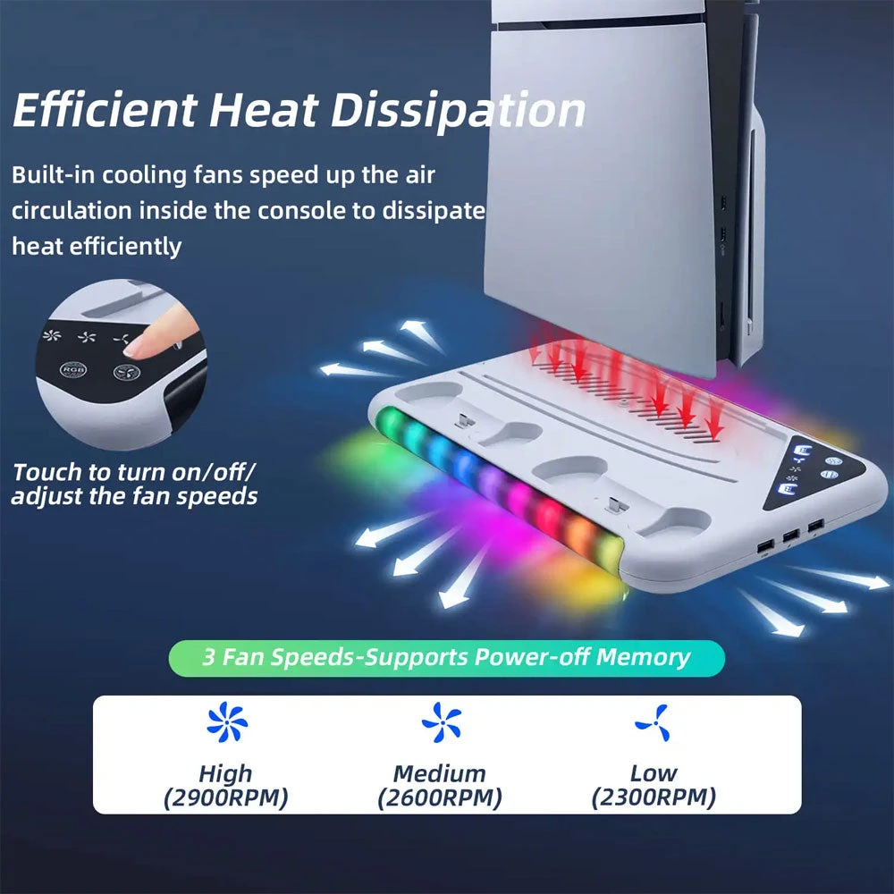 DOBE TP5-3557 Multifunctional Cooling Stand Controller Charger Headphone Hook
