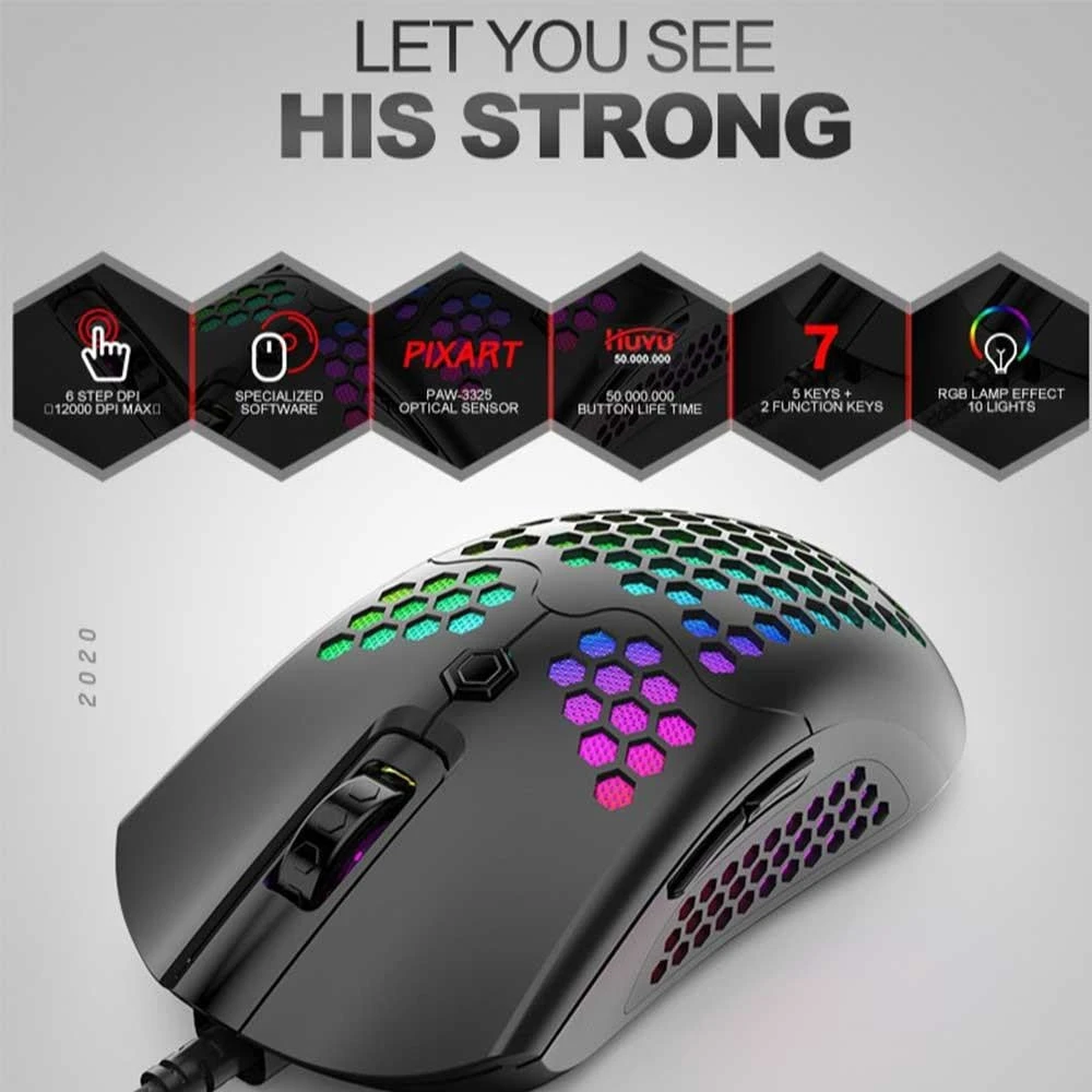 Ziyoulang M5 RGB Mouse Lightweight Wired Mouse