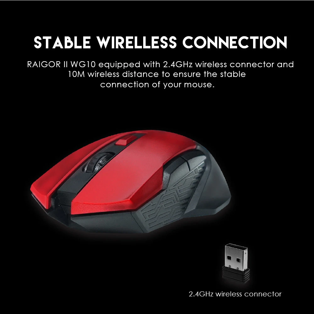 Raigor II WG10 Wireless 2.4 جيجا هرتز الماوس  للألعاب