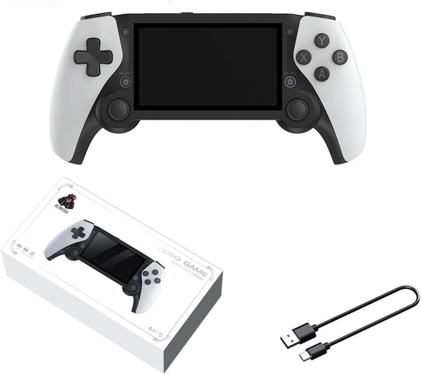 M25 Game Game Console Television HDMI متوافق 4.3 بوصة 64G 20000+ألعاب 80*272 شاشة LCD HONEHELD HDTV Game Dual Wireless Gift