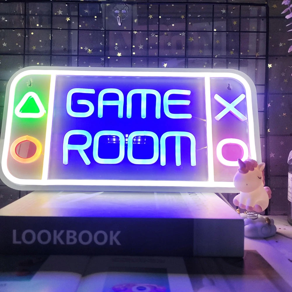 LED GAME ROOM علامات النيون لديكور ألعاب جدار غرفة النوم
