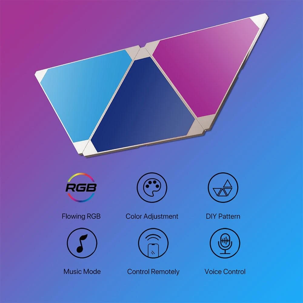 فانتس ذكي RGB Triangle Light لوحات SLP0103 + LA1ALP 9PCS