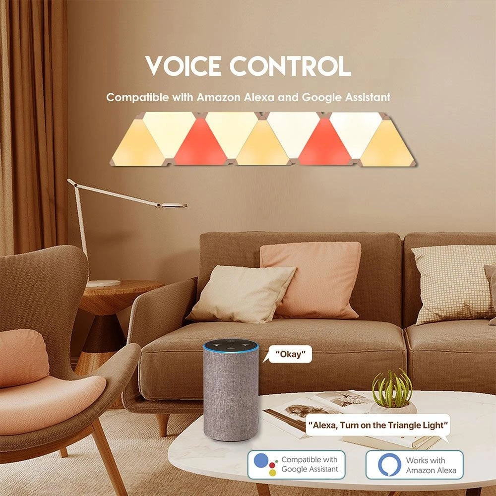 فانتس ذكي RGB Triangle Light لوحات SLP0103 + LA1ALP 9PCS