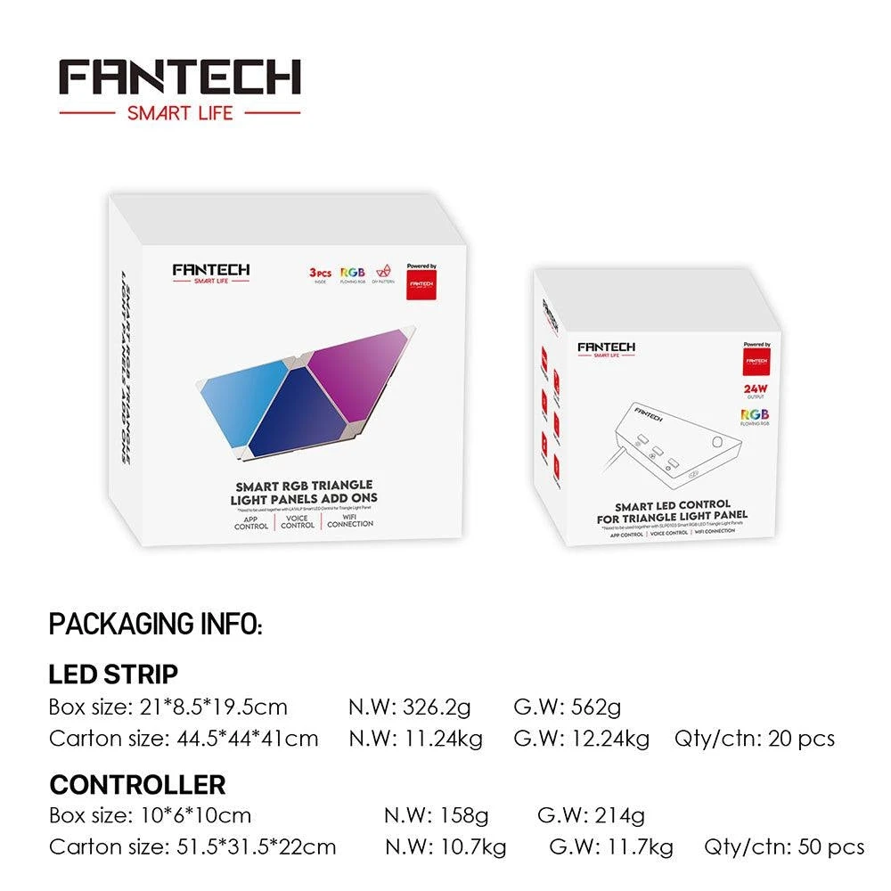 فانتس ذكي RGB Triangle Light لوحات SLP0103 + LA1ALP 9PCS
