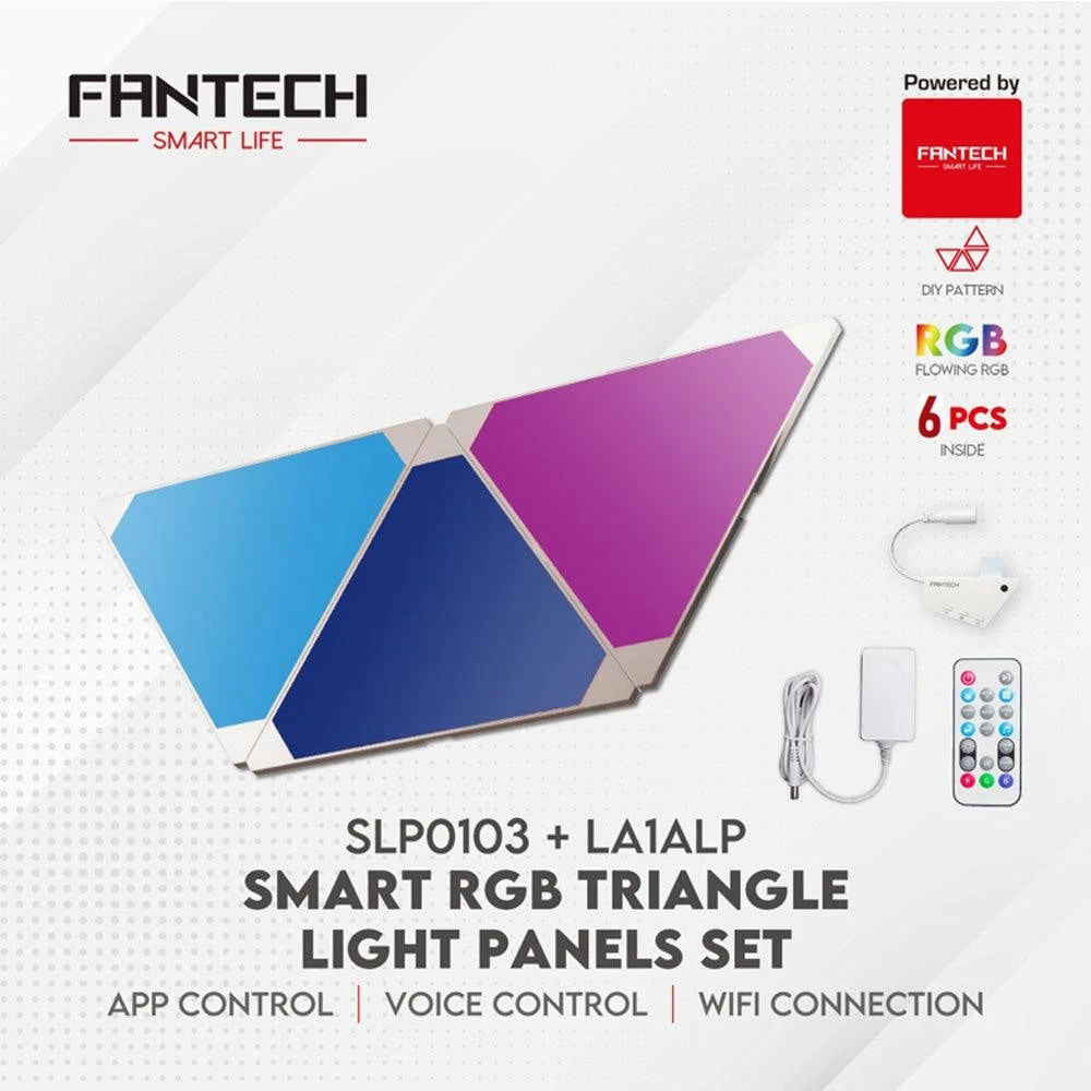 Fantech Smart RGB Triangle Light لوحات SLP0103 + LA1ALP 6 PCS