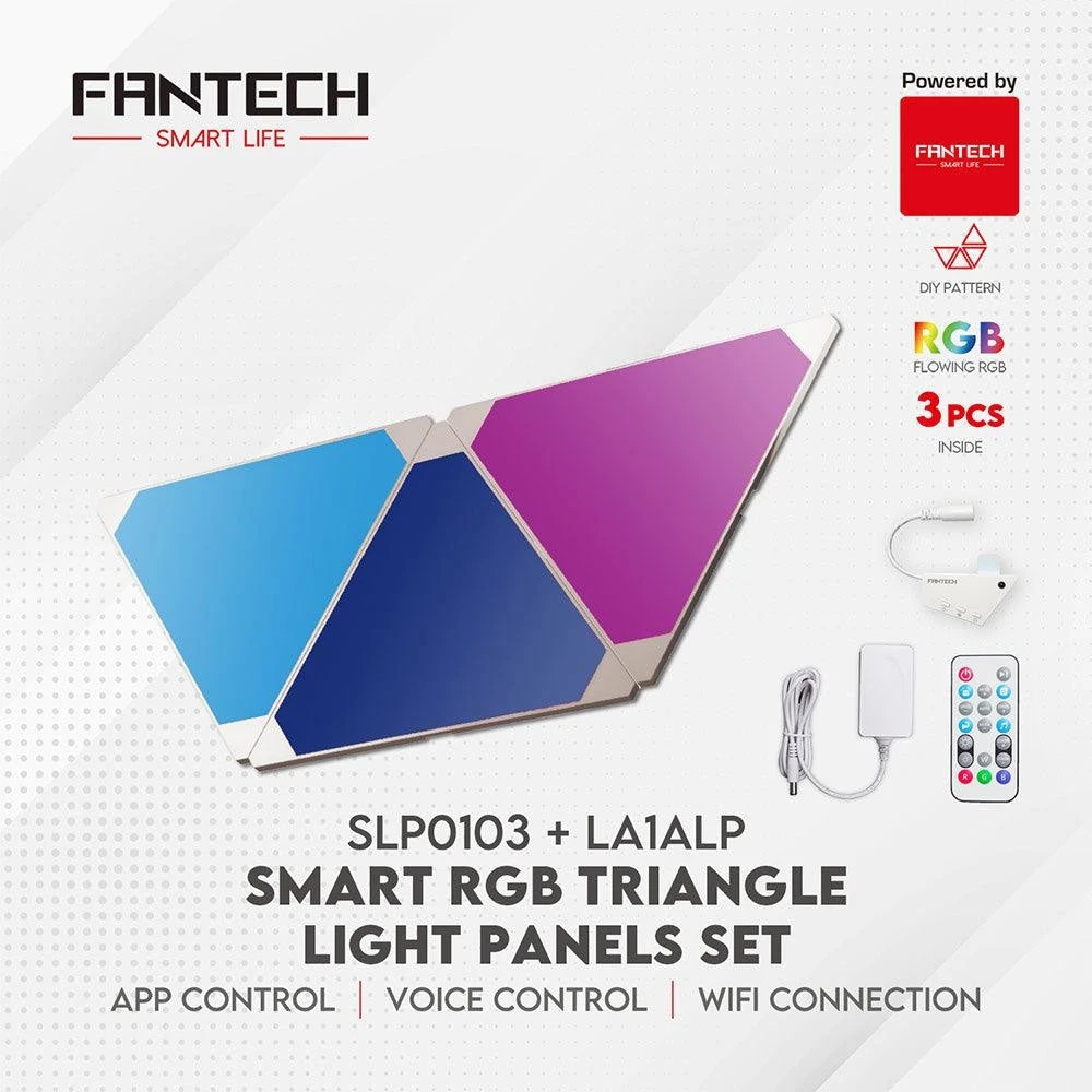 Fantech Smart RGB Triangle Light لوحات SLP0103 + LA1ALP 3PCS