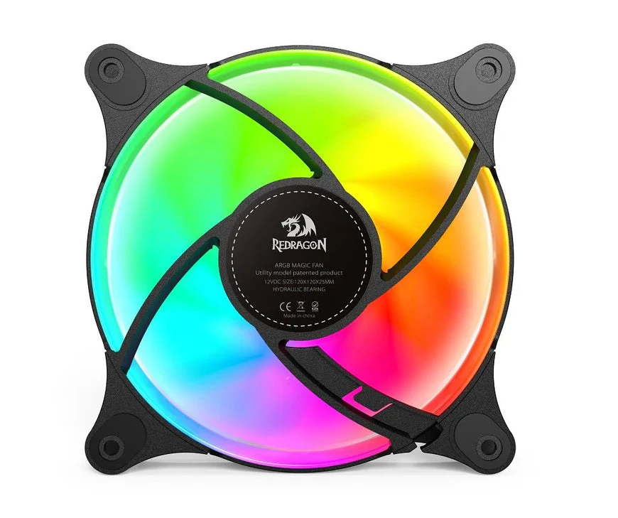 Redragon GC-F013 X 3 CPU Fan 120mm Argb Case Corner Fan ، 4Pin PWM Silent