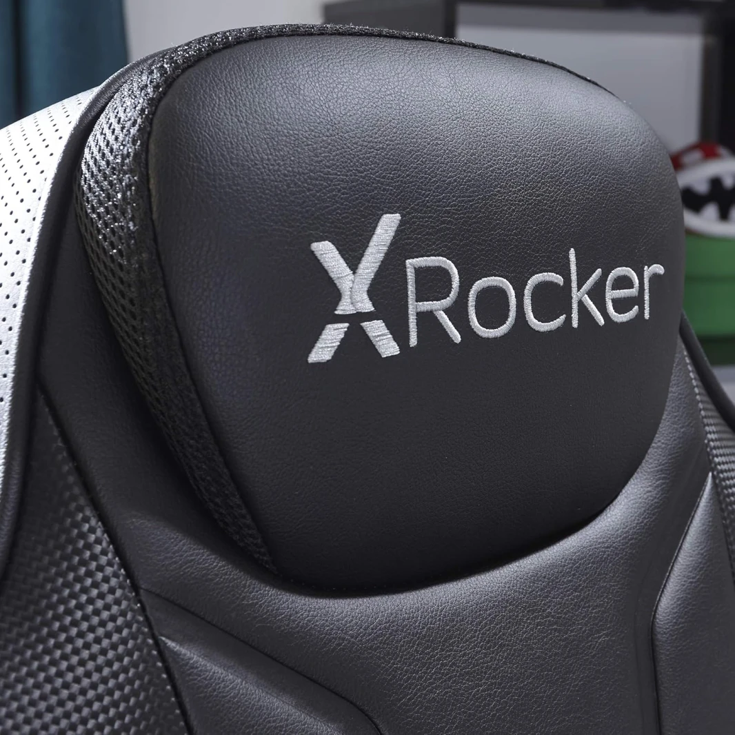 X Rocker Monsoon RGB 4.1 كرسي ألعاب صوت ستيريو مع إضاءة LED نابضة بالحياة - أسود