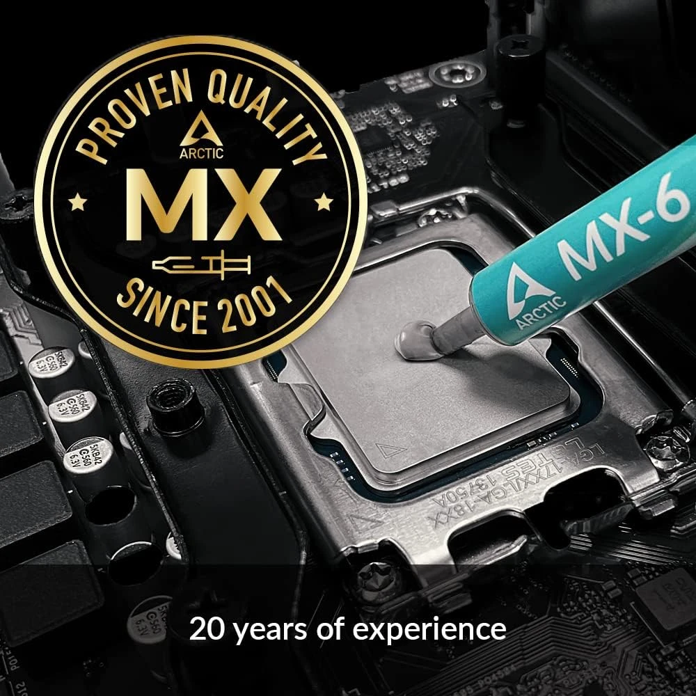 ARCTIC MX-6 (4 G ، incl. 6 MX Cleaner)-الأداء النهائي المعجون الحراري لوحدة المعالجة المركزية ، وحدات المفاتيح ، وبطاقات الرسومات ، وأجهزة الكمبيوتر المحمولة ، والتوصيل الحراري العالي للغاية ، والمتانة الطويلة ، والموصل
